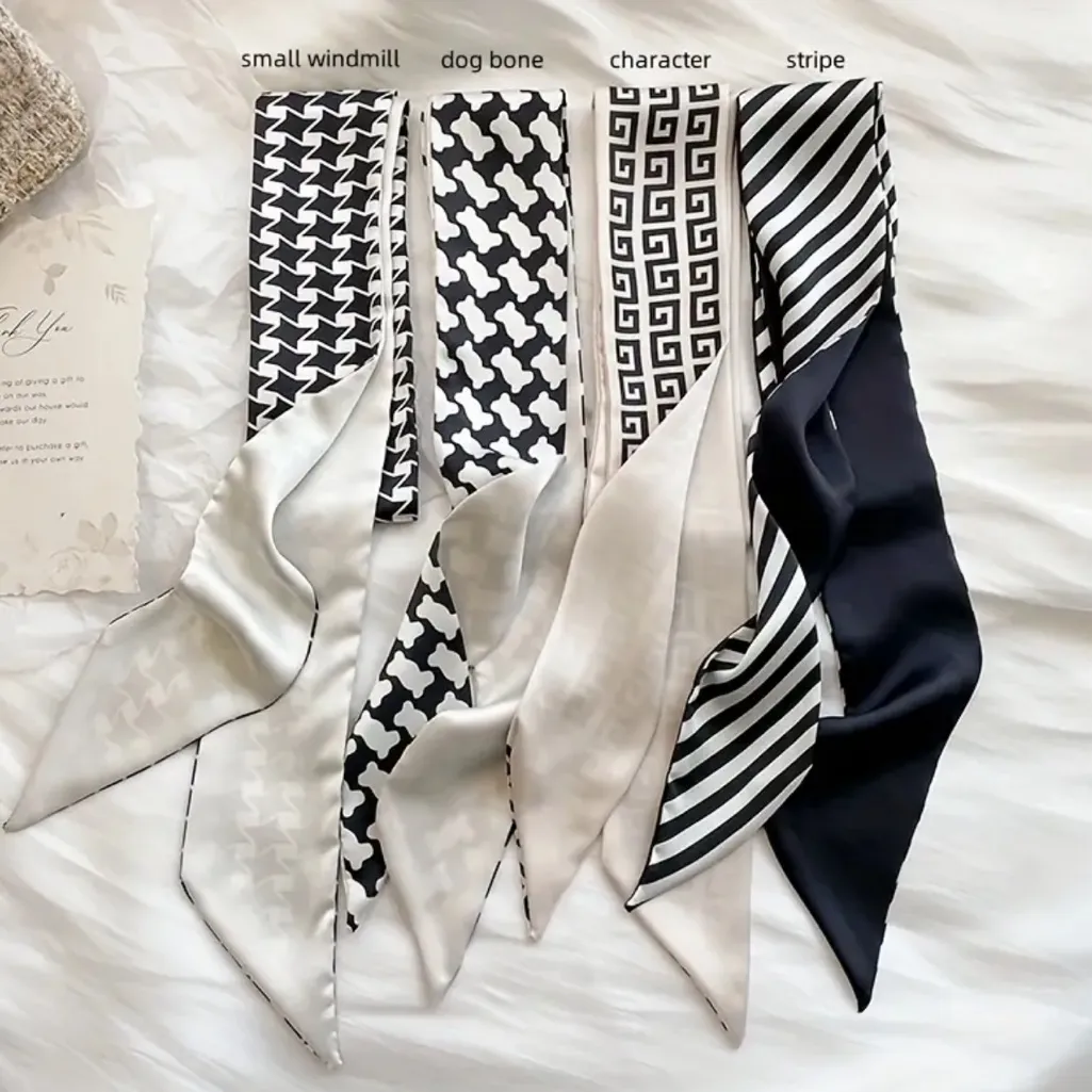 Exquisite Satin Silky Chic Style Black White Selection Twillys‎ - Image 13