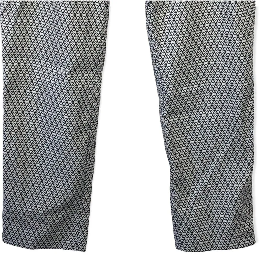 Mario Serrani Geometric Print Black and White Slim Cropped Chino Pant size 8 - Image 3