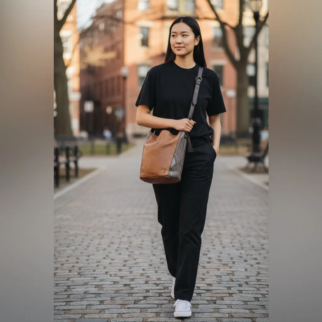 VINTAGE Elliott Lucca LEATHER w/Snakeskin Trim RARE Shoulder Bag Distressed - Image 8