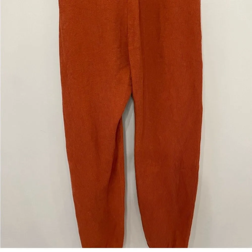 Madewell knit textured tie knot short sleeve rust color jumpsuit Medium - Image 11