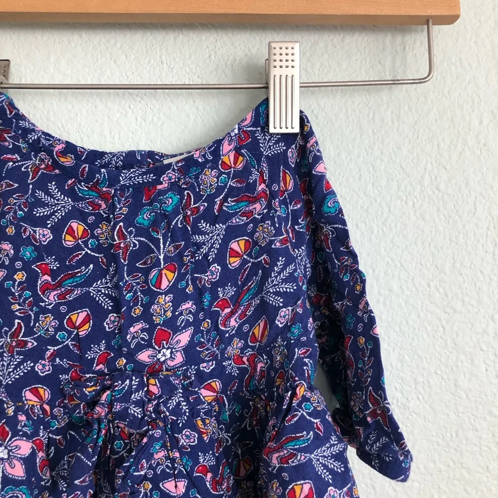 Oshkosh Long Sleeve Floral and Bird Print Dress. Size 12m. - Image 6