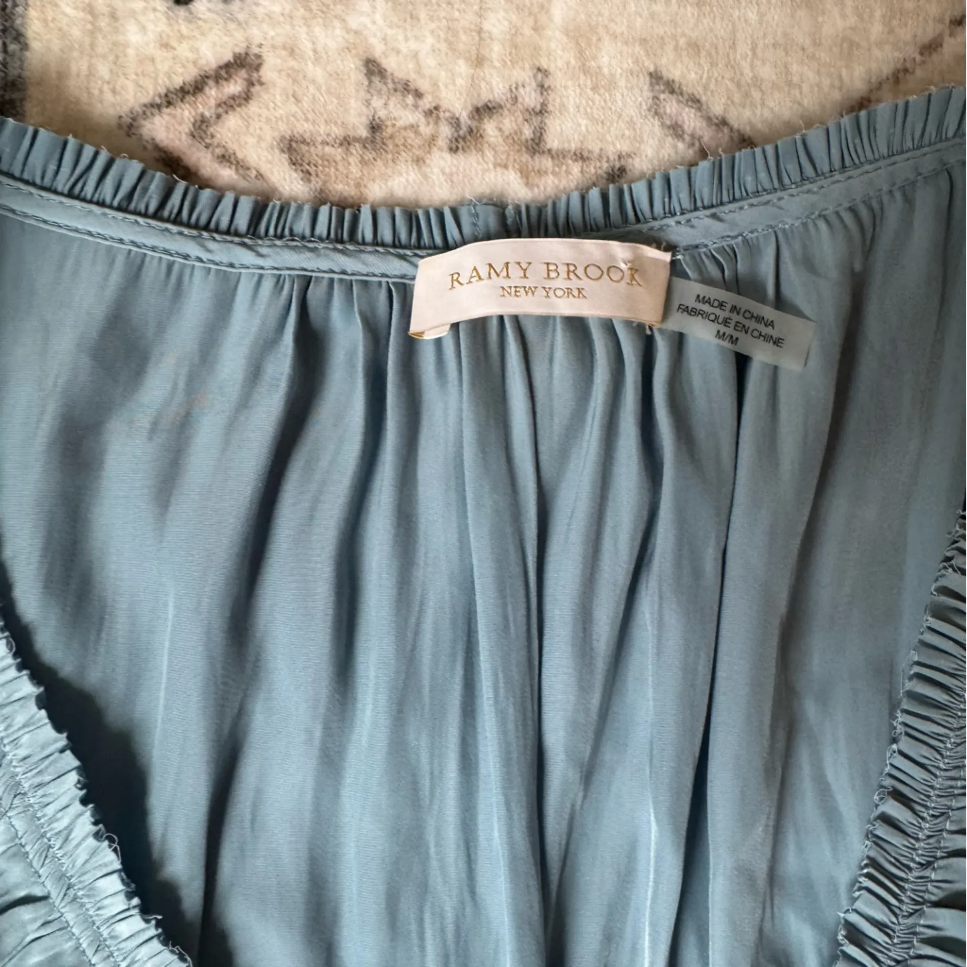 Ramy Brook Teal Gathered Dress - Image 3