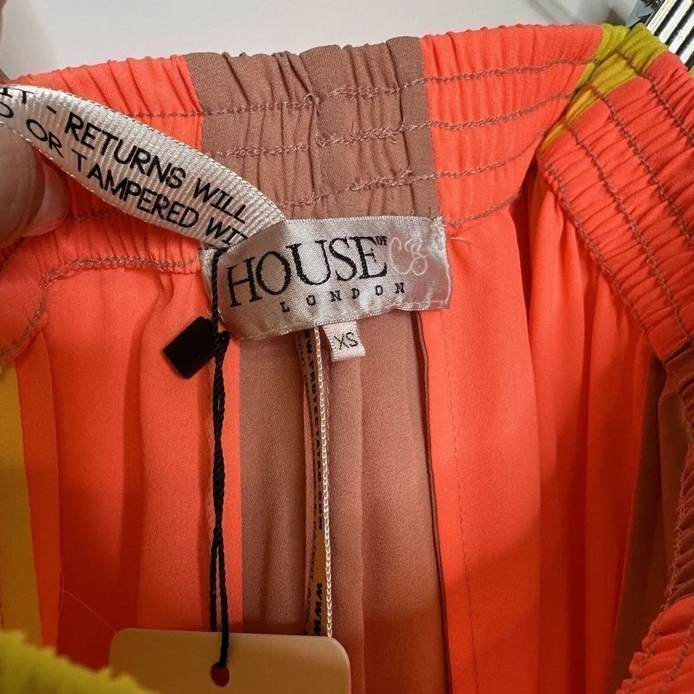 NWT House of CB Striped Margot Pants Women's High Waisted Wide Leg Semi-Sheer XS - Image 4