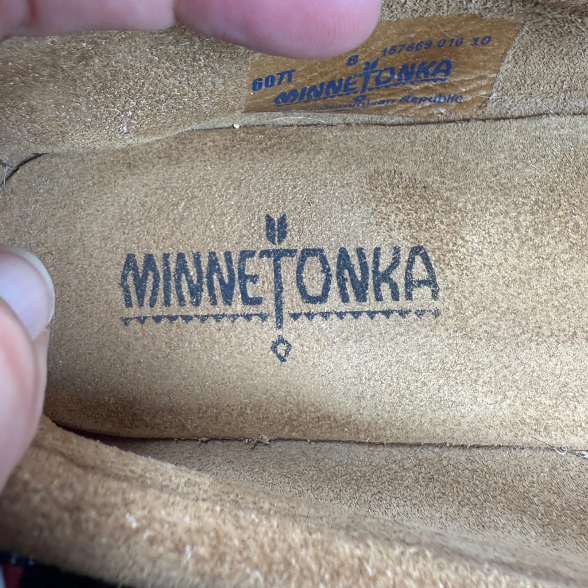 Minnetonka Thunderbird Animikii Suede Beaded Hardsole Moccasin Size 8 Womens - Image 8