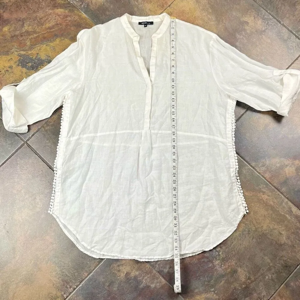 Piper Women’s White V-neck Tunic Blouse 16 - Image 6