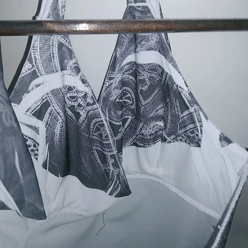 Dots S Gray Swirl Athletic Halter Dress - Image 3