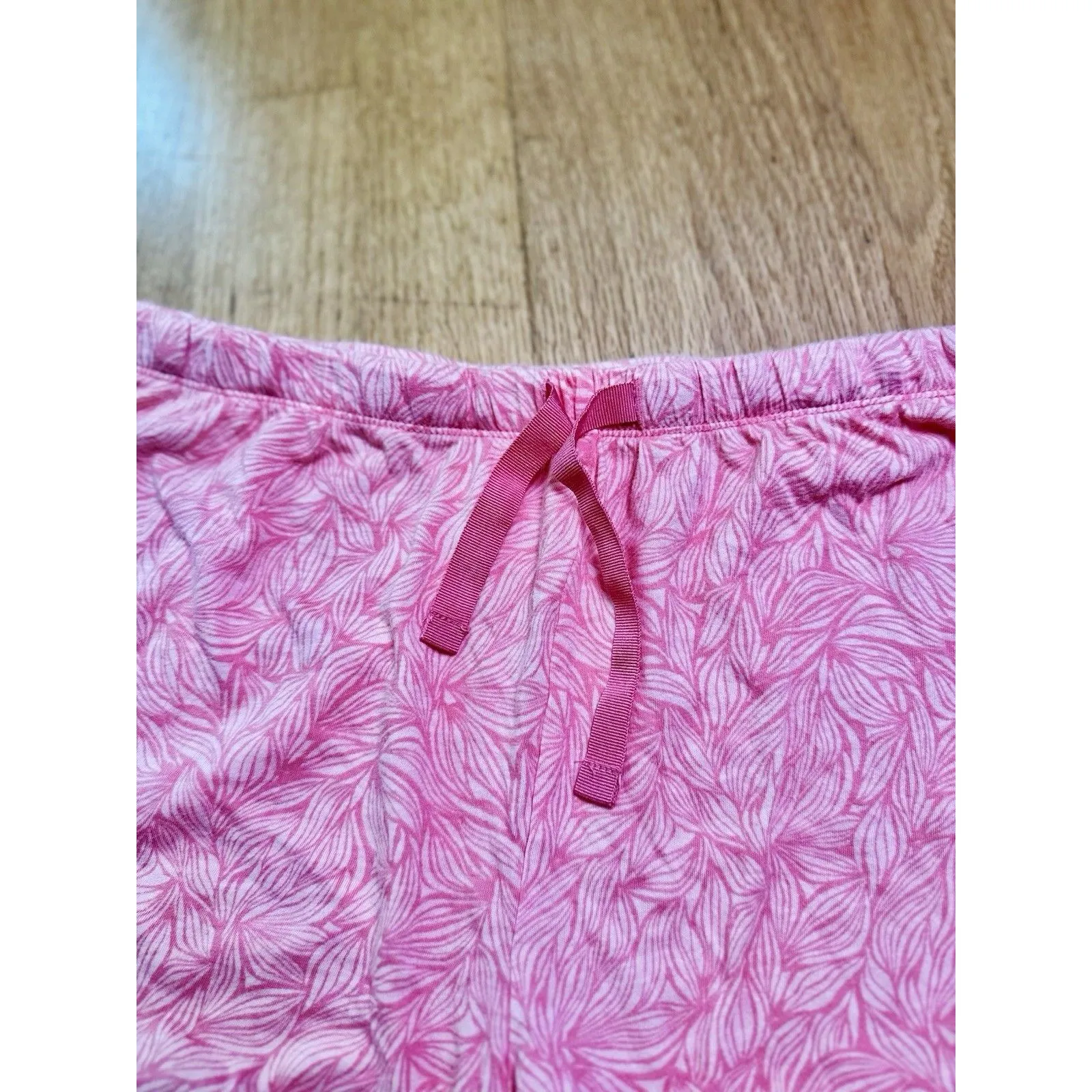 Nautica Women’s Floral Elastic Drawstring Cotton Summer Shorts Pink Size XL - Image 6