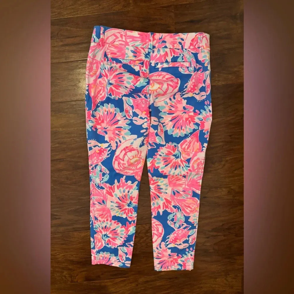 Lilly Pulitzer Sadie Stretch Crab Cropped Pants Bright Coastal South Beach Sz 0 - Image 2