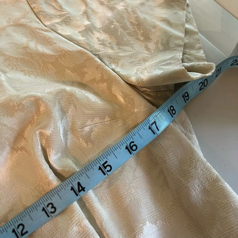 Vintage Handmade 1960s Cream Tapestry Bow Detail Short Sleeve Knee Length Dress Pink Size M - Image 10