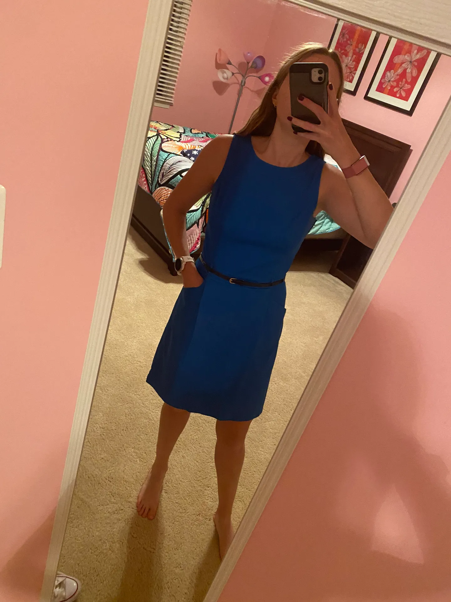 Royal Blue Belted Dress - Image 4