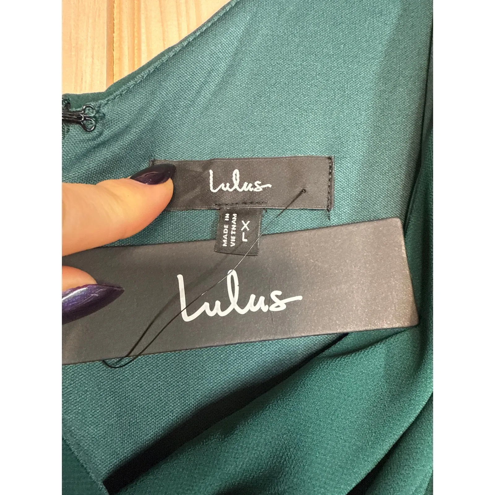 NWT Lulus Thoughts of Hue Emerald Green Surplice Maxi Dress Bridesmaid Size XL - Image 7