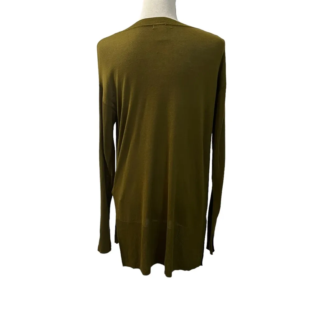 H&M Lightweight Knit Crewneck Sweater Tunic Sage Green Sz S - Image 7