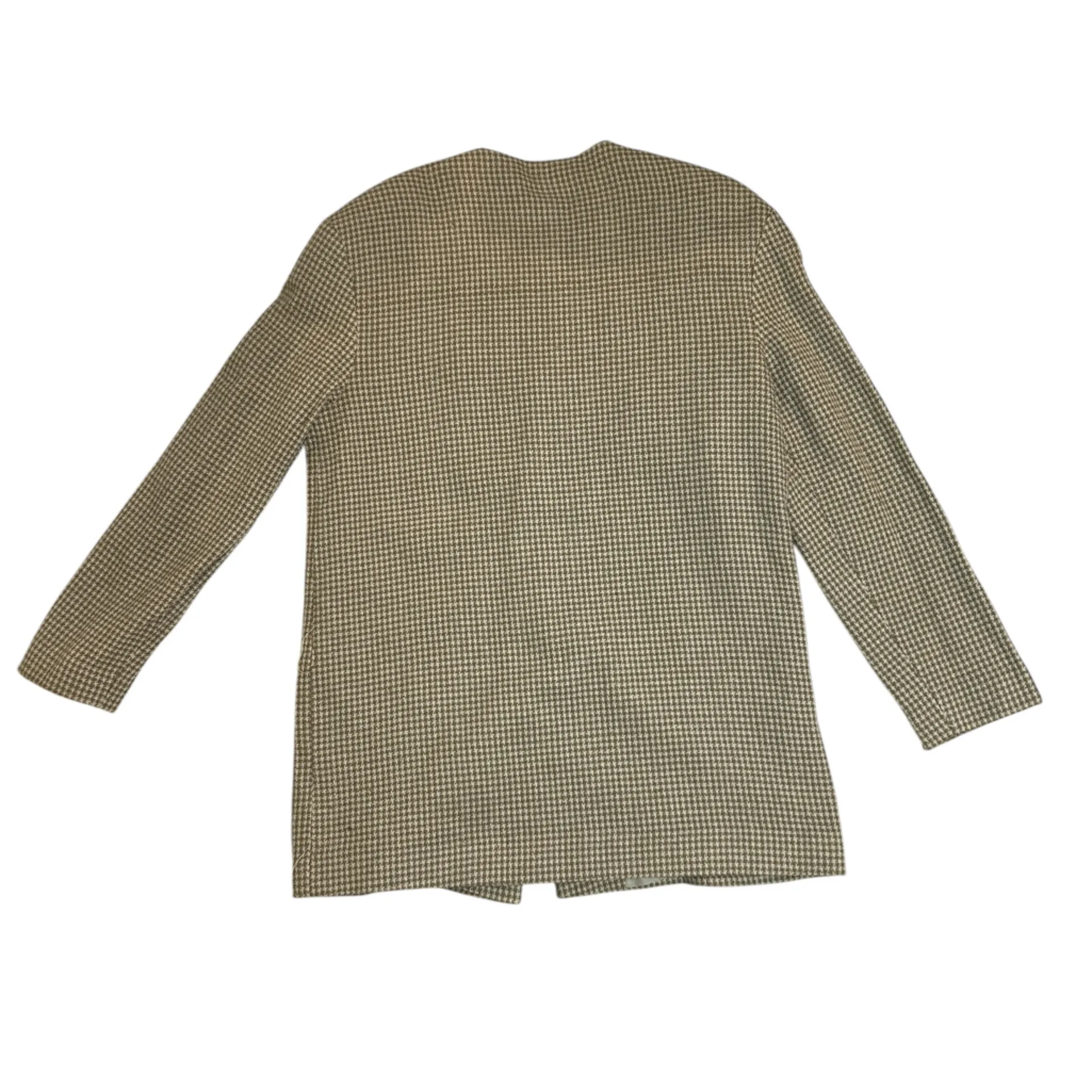 Vintage 90s Silks 100% Silk Houndstooth Blazer Skirt Suit Set Brown Beige Medium - Image 4