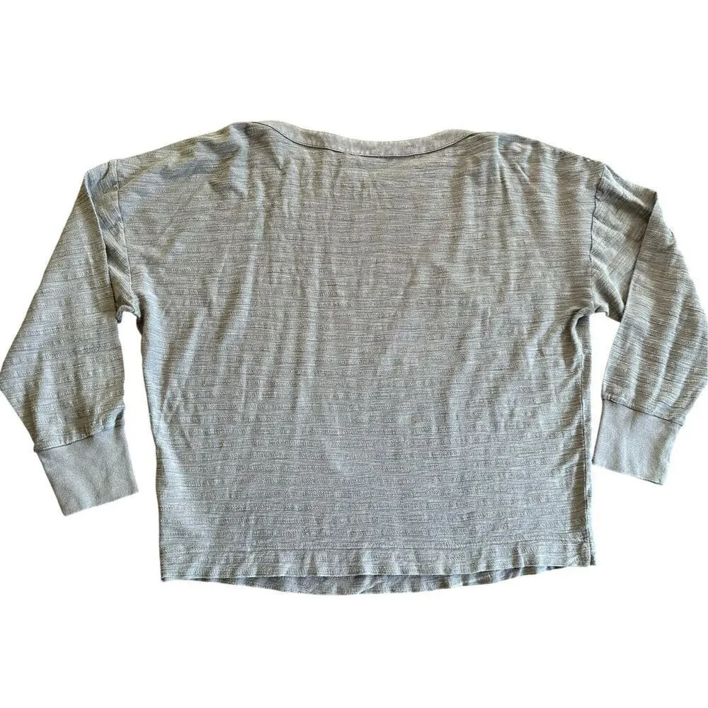 Anthropologie Delilah Button Shoulder Top Gray Minimalist Sz XL - Image 3