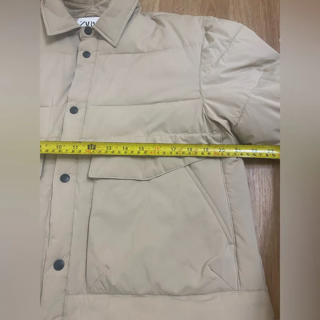 Zara Women's Tan Puffer Jacket - Image 4