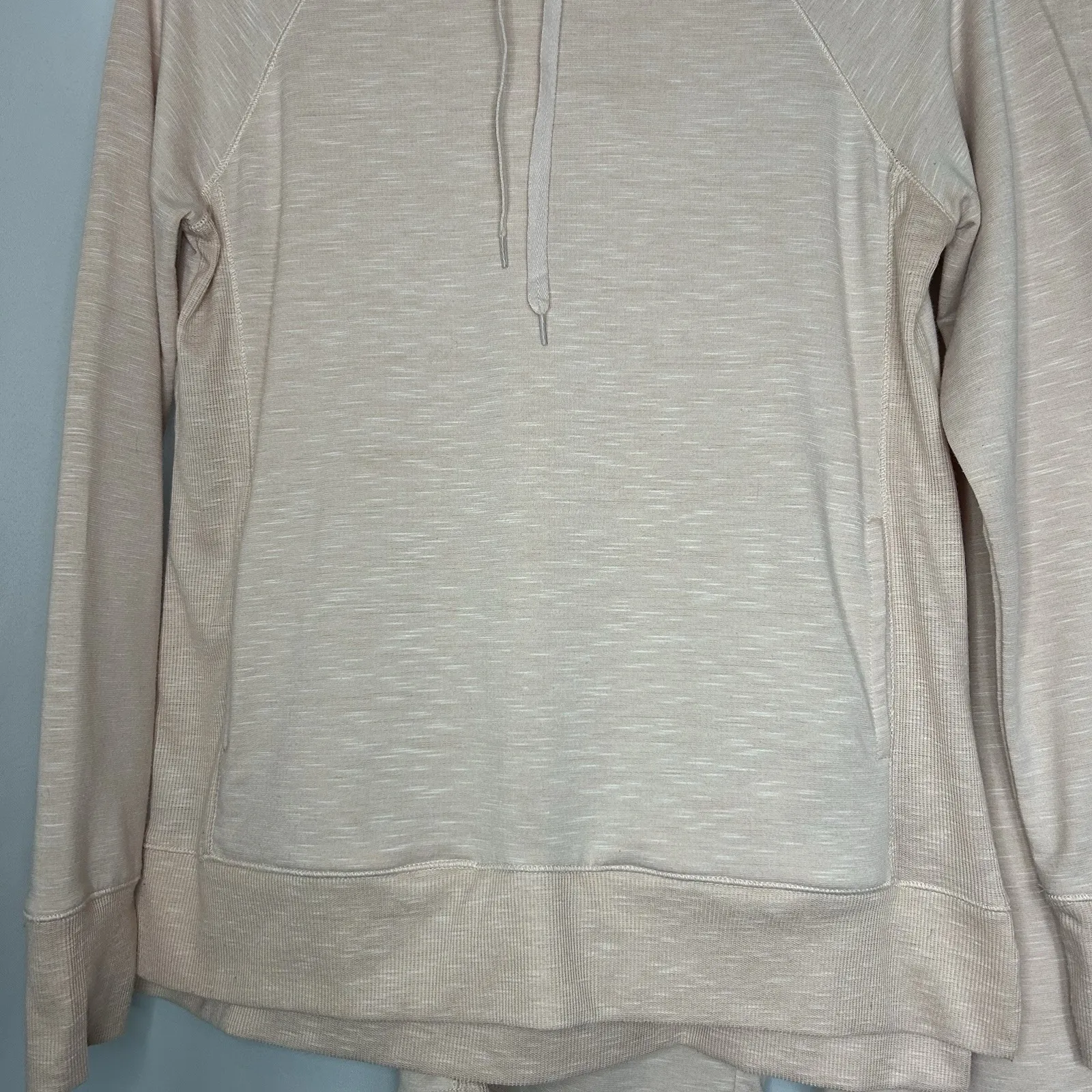 Cuddl Duds Size XS 2 Piece Slub Knit Hoodie And Capri Soft Peach Color Loungwear - Image 3