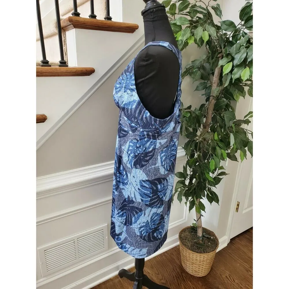 ZeroXposur Women Blue Polyester Round Neck Sleeveless Knee Length Dress Size 2XL - Image 6