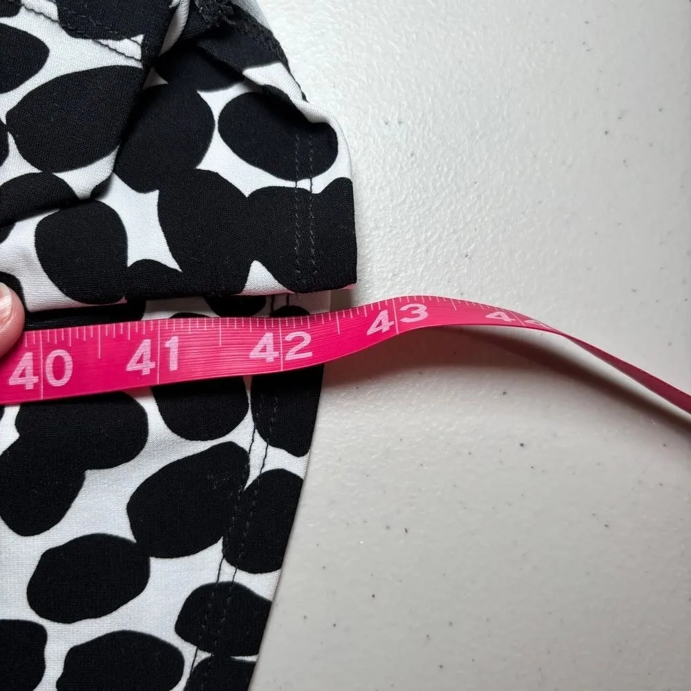 WHBM Black White Animal‎ Print Halter Dress 12 Draping Sweetheart Neckline - Image 9