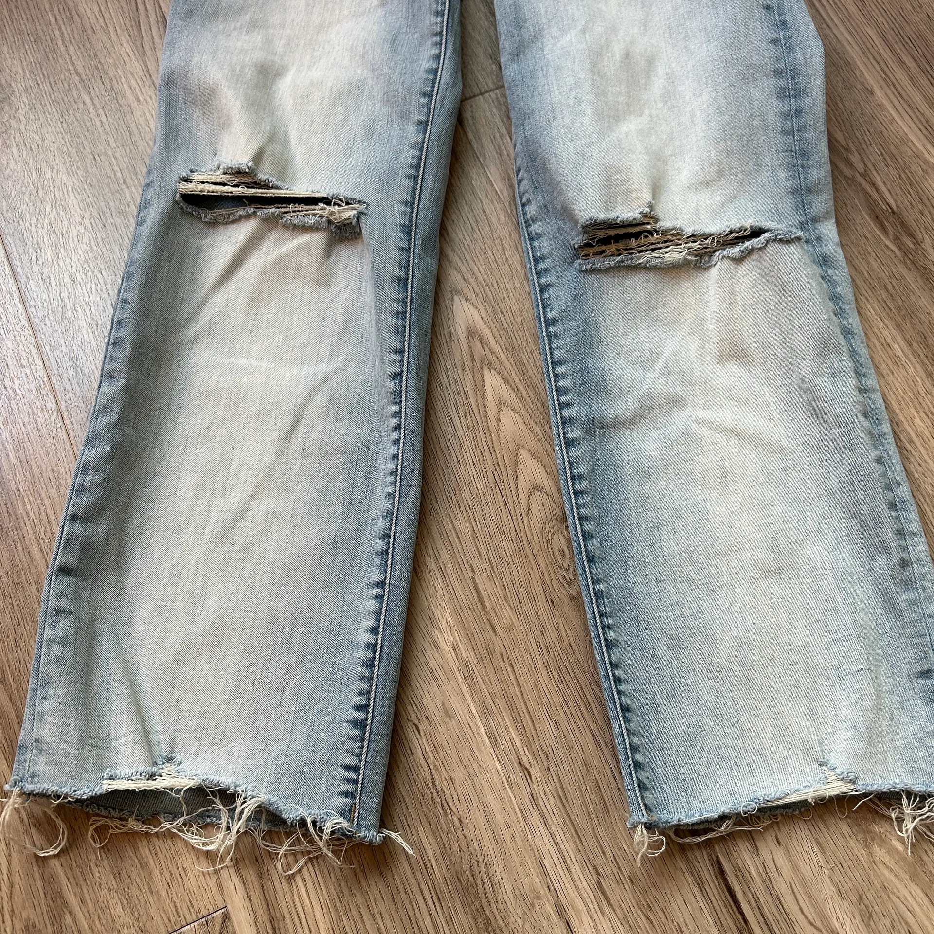 Blank NYC Baxter Rib Cage Ripped Distressed Jeans Straight Leg Size 27 - Image 7