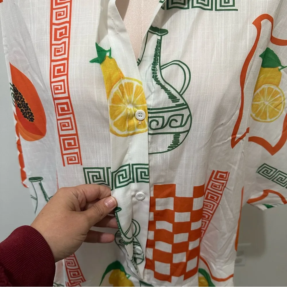 NWT Petal & Pup Sebastian Playsuit White Orange Romper Women’s size Large citrus - Image 5