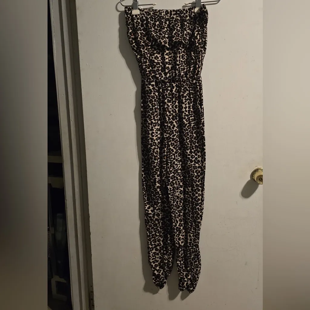 Almost Famous Animal Print Strapless Jumpsuit - Image 2