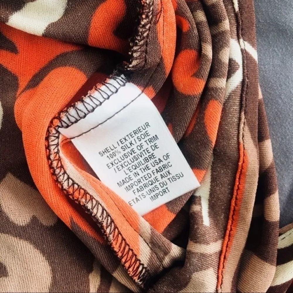 Milly SZ M Orange patterned Dress - Image 7
