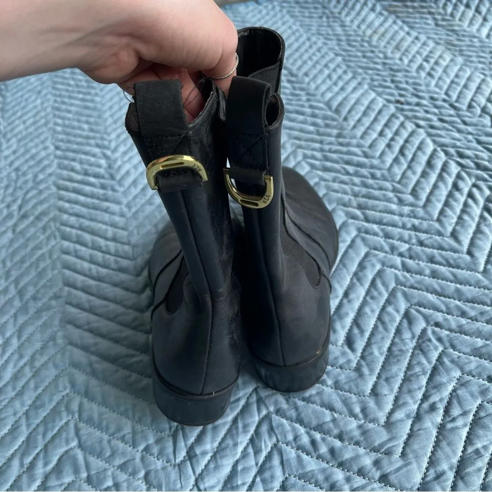 Ralph Lauren Black Leather Boots size 8 - Image 5