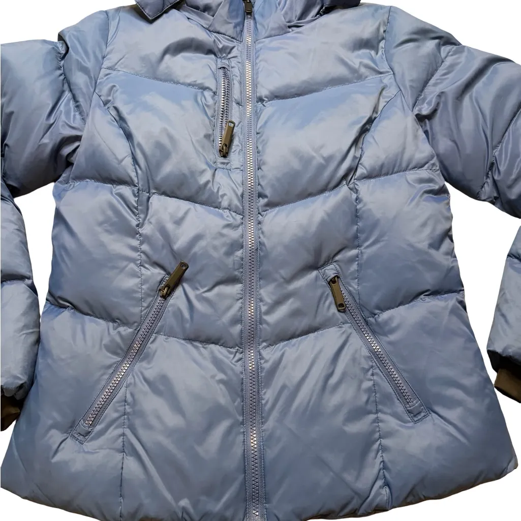 ✨Women’s Blue Liquid Activewear Puffer Jacket 🏂❄️ Camouflage Lining – Size M Size M - Image 4