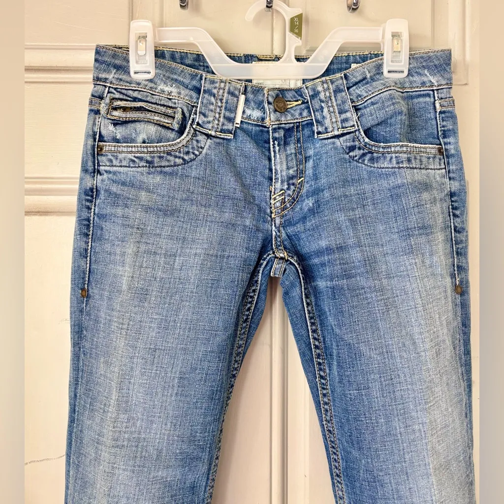 Taverniti So Jeans Denim 28 Women's Sacha Straight Stretch Medium Wash Y2K 2000 Blue - Image 2