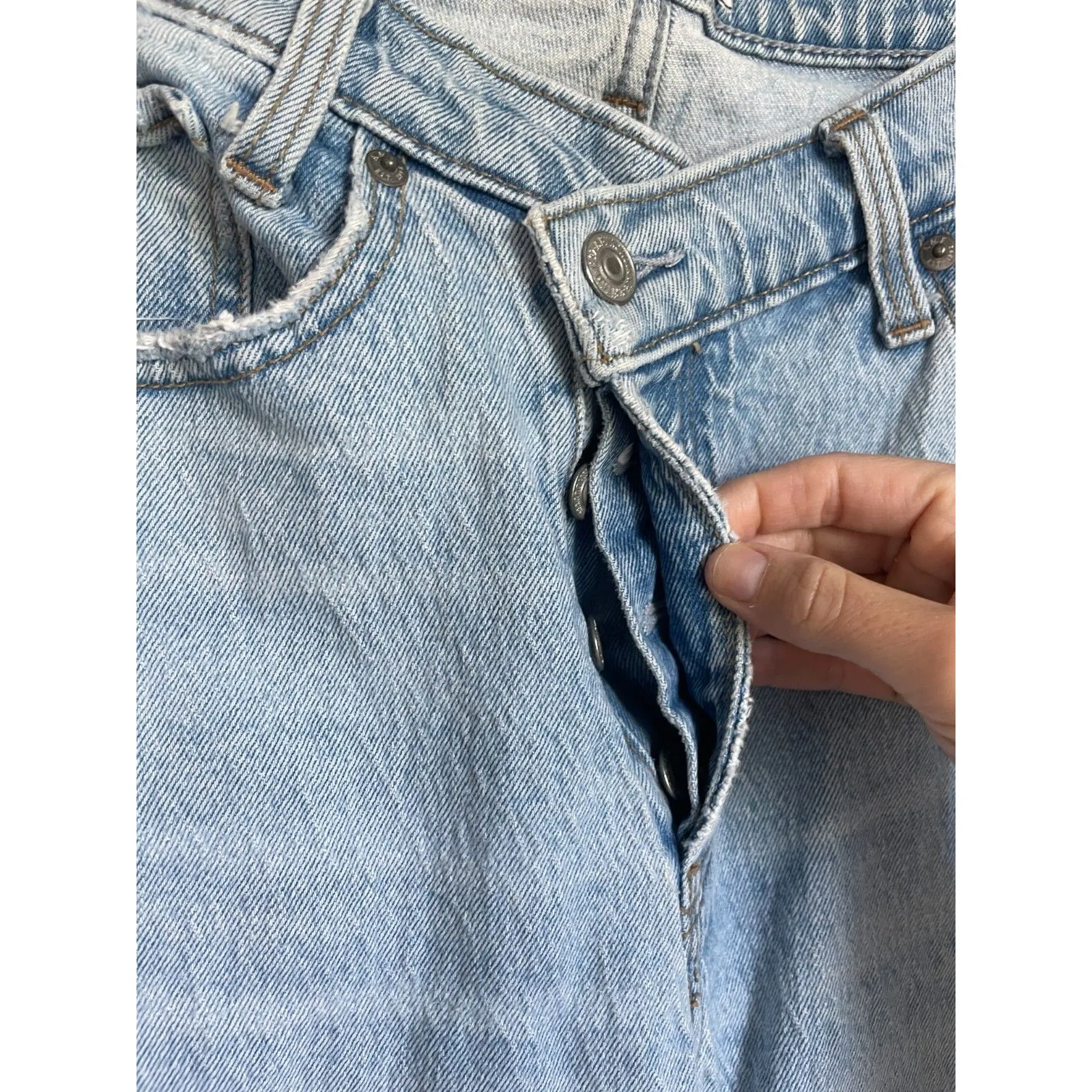 Abercrombie & Fitch The Dad Crossover Waist High Rise Jeans Size 27 / 4S READ - Image 11