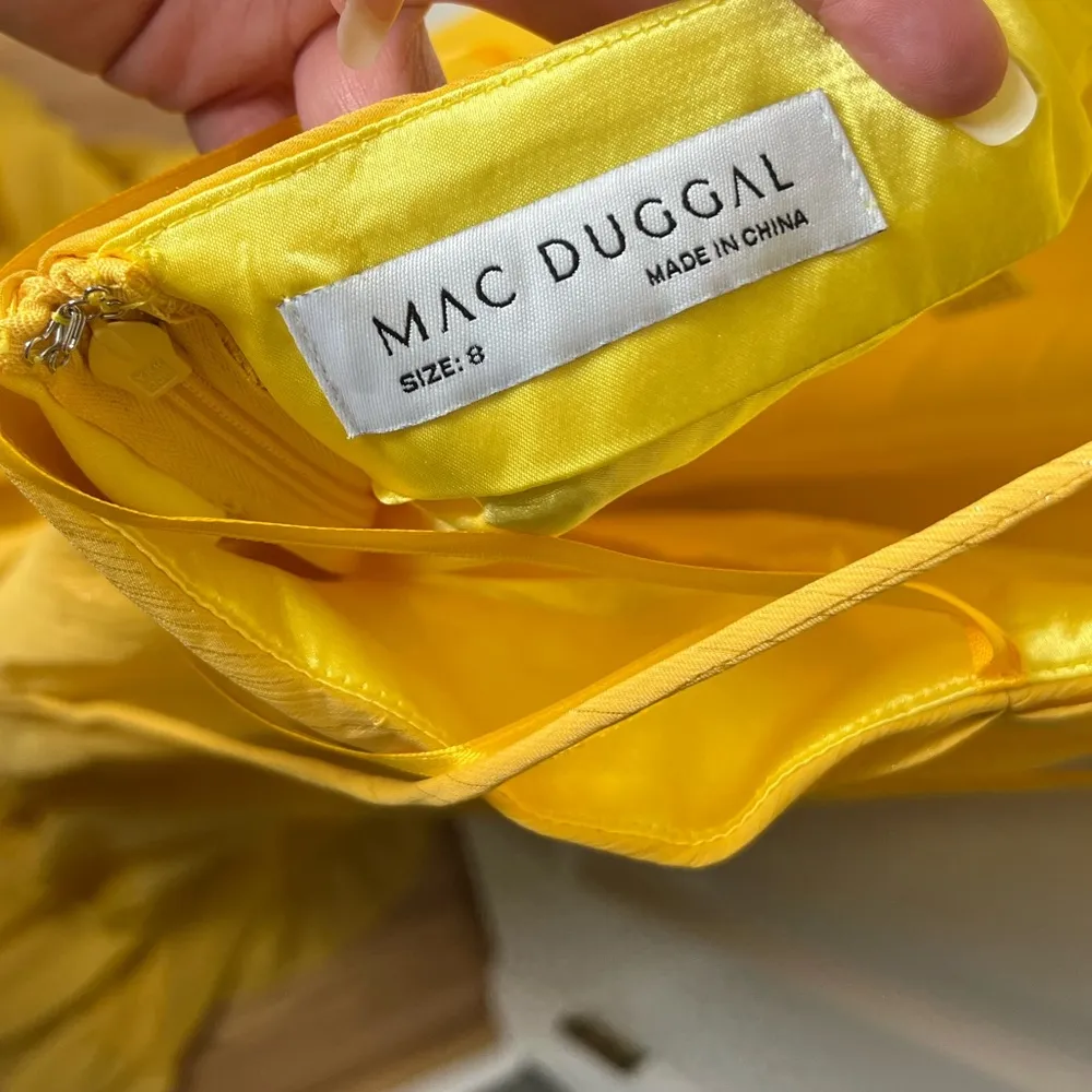 68094 Chiffon A-Line Evening Gown Sleeveless Marigold Metallic 8 - Image 15