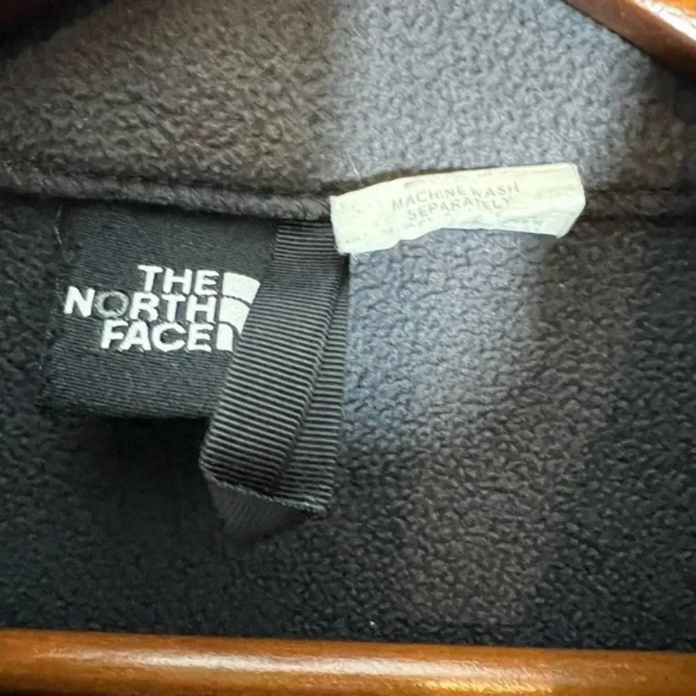 North face gray full zip fleece jacket coat pockets layering women size medium - Image 8