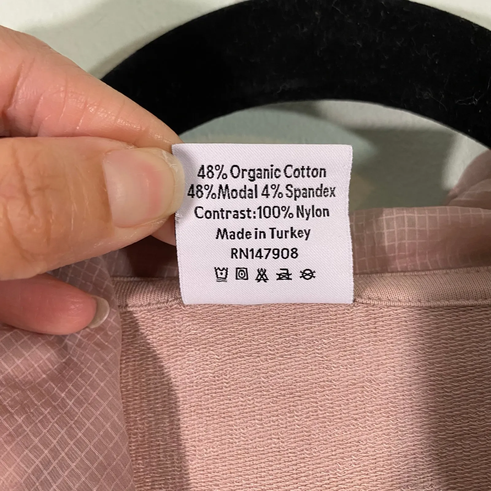 Outdoor Voices Blush Pink Mid Length Loose Fit Beach Tree Pullover Hoodie Size L - Image 8