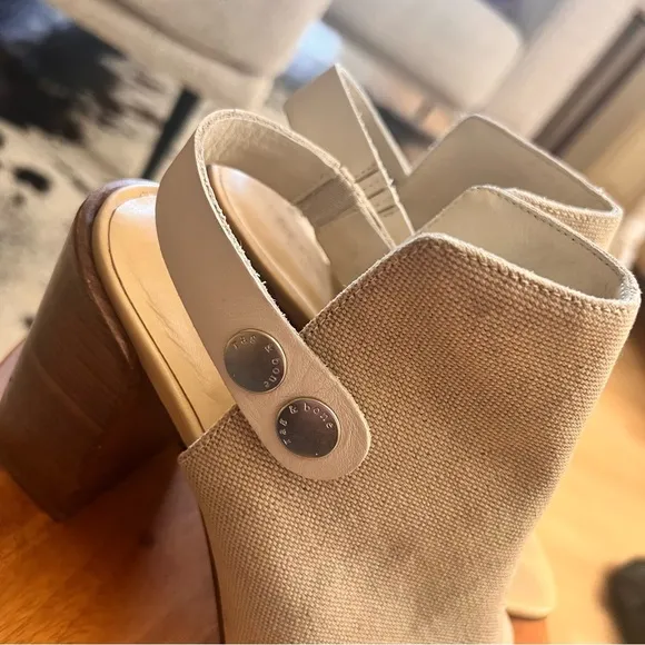 RAG &‎ BONE Leigh Canvas City Sandal Beige Size 36 - Image 13