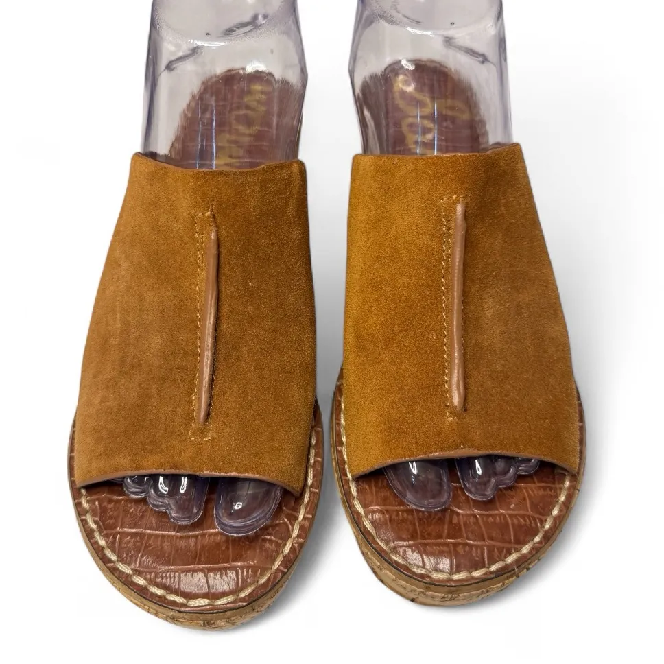 Sam Edelman Ranger Suede Wedge Sandals Open Toe Cork Platform Size 8 - Image 3