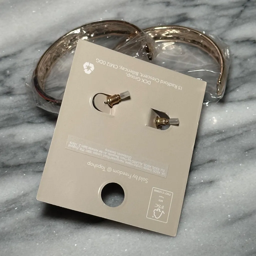 TopShop Freedom Mixed Metal Large Hoop Earrings New Gold & Silver - Image 4