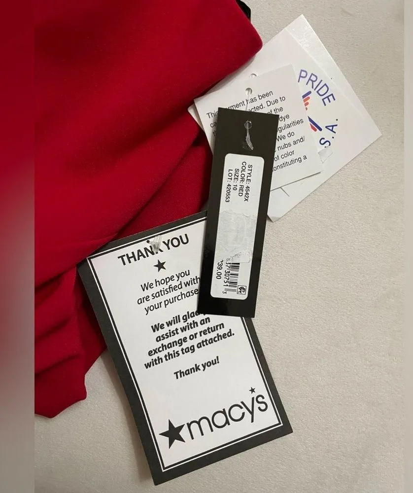 NWT Xscape Ruched Slit Evening Dress Gown in Red Size 10 - Image 8