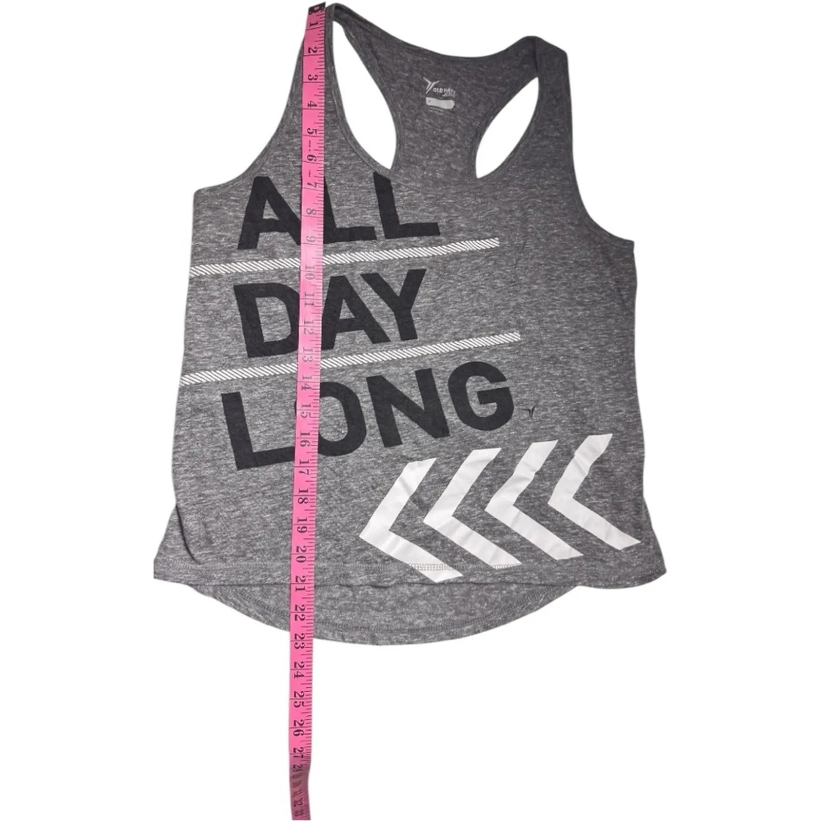 Old Navy Women’s Athletic All Day Long Sporty Graphic Racerback Tank Sz M - Image 4