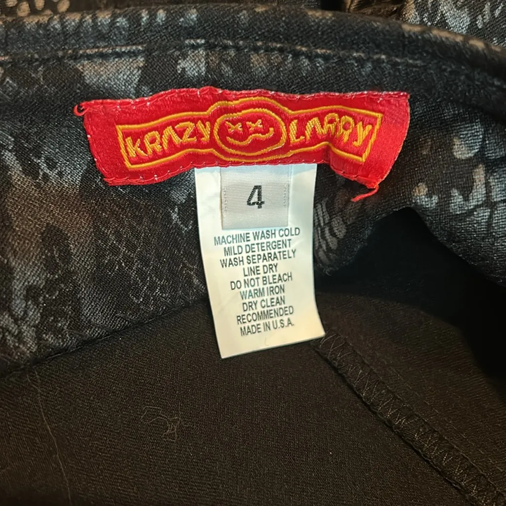 KRAZY LARRY snakeskin print pull on pants Black Size 4 - Image 4