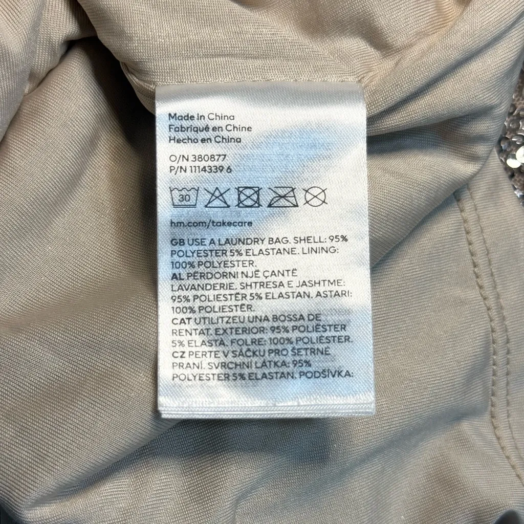 H&M Glittering Sequin Crop Top - Gold - Image 9