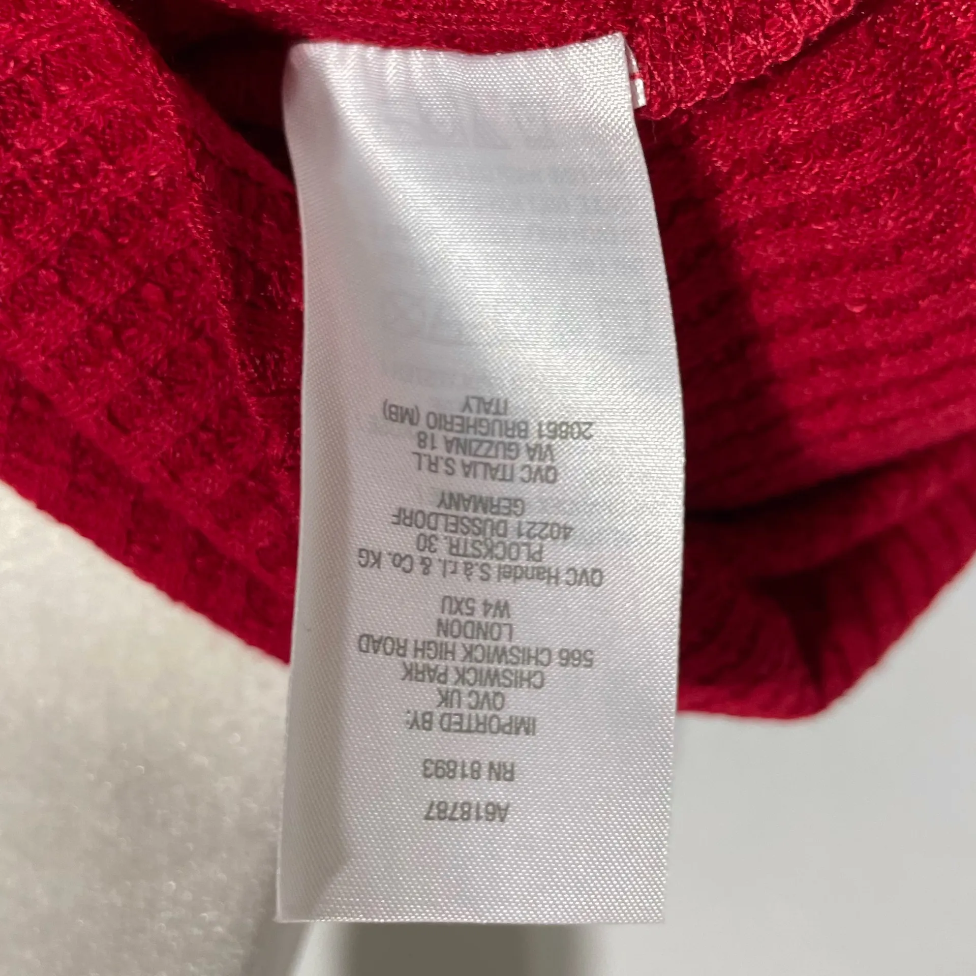 New Susan Graver Waffle Knit Funnel Neck Tunic Top Scarlet Red Size Medium - Image 15