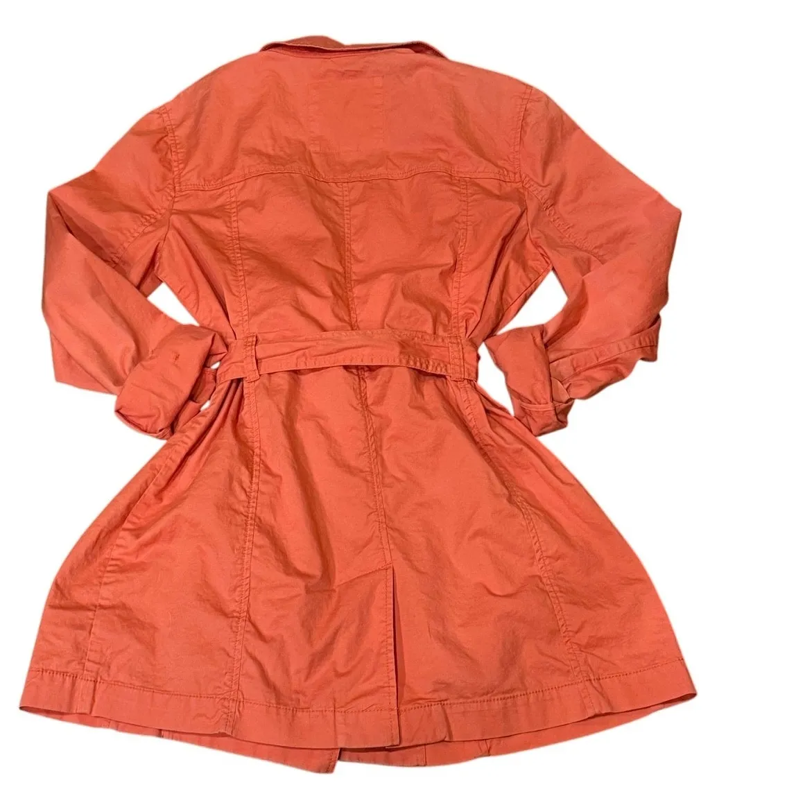 Michael by Michael Kors Orange/Coral Trench Rain Lightweight Coat Sz.Medium GUC Orange - Image 13