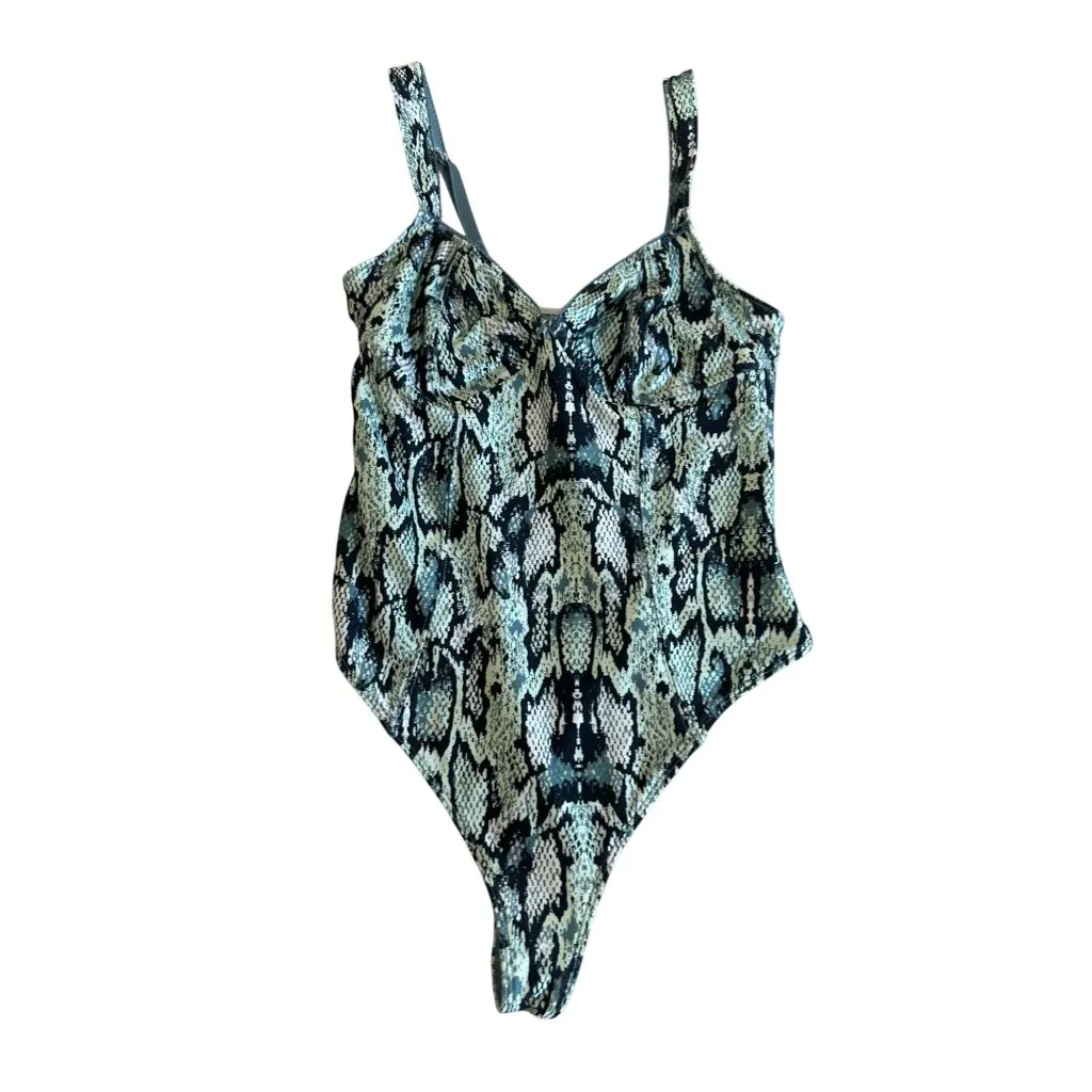 OUT FROM UNDER Snake Print Bodysuit Size Medium - Image 3
