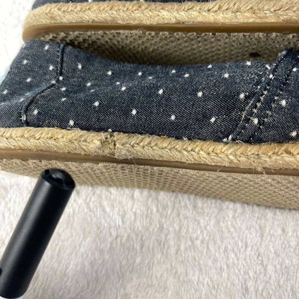 Toms Espadrille Alpargata Dot Chambray‎ Slip On Shoes Womens 6.5 Black Rope Sole - Image 6