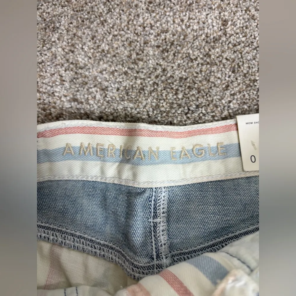 NEW! American Eagle Shorts 0 Striped Mom Short Patriotic American Cut Off - Image 9