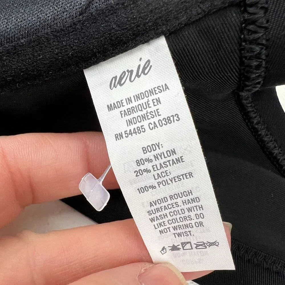 Aerie Lightly Lined Underwire Bikini Top Black 32DDD - Image 5