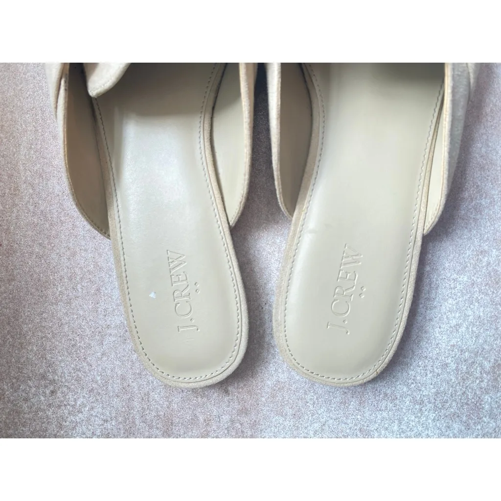 J.Crew Pointed Toe Slip-On Loafers Beige Suede Knotted 9 Preppy Coastal Summer - Image 5