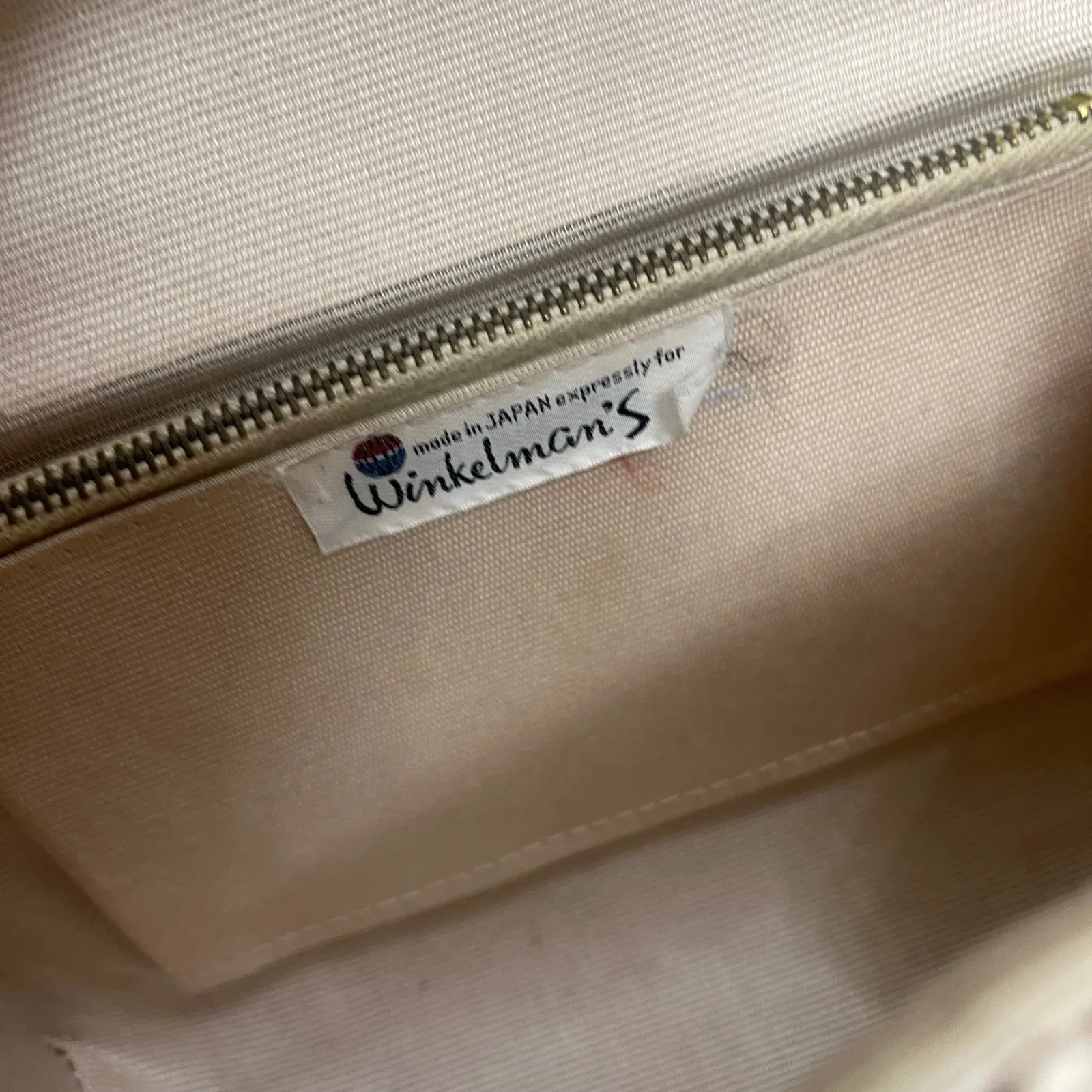 Winkelman's Straw Woven Clutch Bag Gold Chain Strap Purse Vintage Japan EUC Tan - Image 8