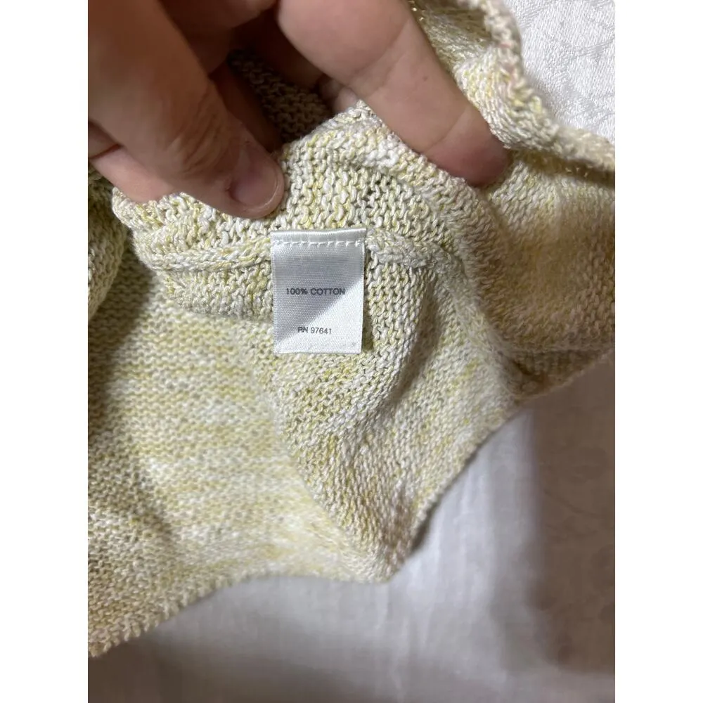 PureJill J Jill Sweater Small Beige Open Knit Cotton Asymmetric Tan - Image 7