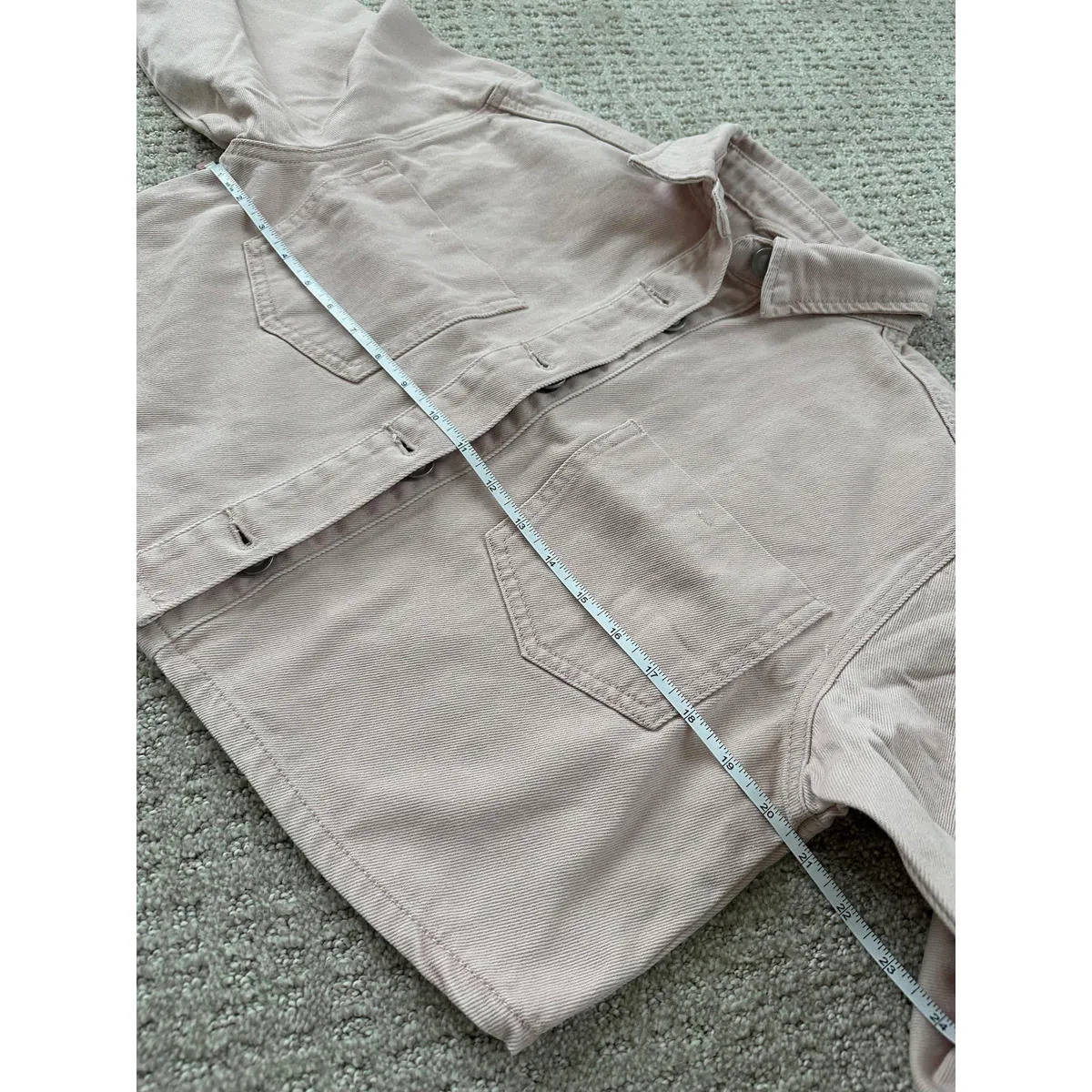 DR2 Daniel Rain Crop Cotton Denim Jacket Blush Pink NEW Small - Image 7